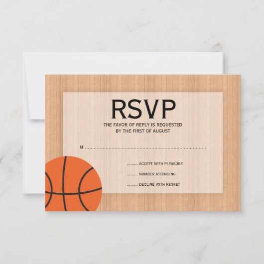Basketball ThormBar Mitzvah RSVP Kaartje (Voorkant)