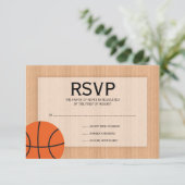 Basketball ThormBar Mitzvah RSVP Kaartje (Staand voorkant)
