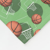 Basketball Threattern Green Fleece Blanket Deken (Hoek)