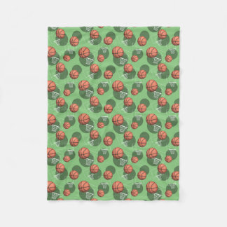 Basketball Threattern Green Fleece Blanket Deken