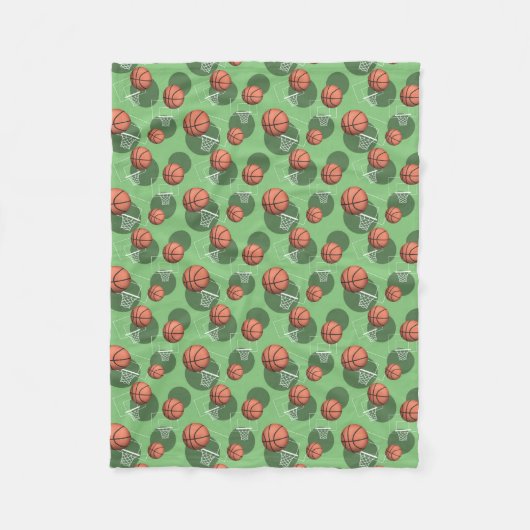 Basketball Threattern Green Fleece Blanket Deken (Voorkant)