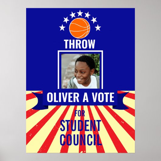 basketball Throw Vote Sports-Themed Voting Poster  (Voorkant)
