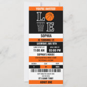Basketball Ticket Birthday,Basketball Girl player  Kaart (Voorkant)