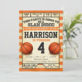 Basketball Ticket Birthday Party Invitation Invite Kaart (Staand voorkant)
