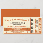  Basketball Ticket Birthday Uitnodiging (Voorkant / Achterkant)