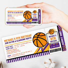 Basketball Ticket Pass Birthday Uitnodiging