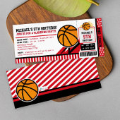 Basketball Ticket Pass Birthday Uitnodiging