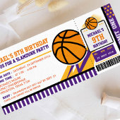 Basketball Ticket Pass Birthday Uitnodiging