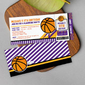 Basketball Ticket Pass Birthday Uitnodiging