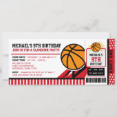 Basketball Ticket Pass Birthday Uitnodiging (Voorkant)