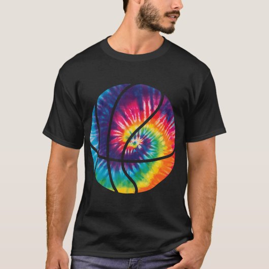Basketball Tie Dye Geweldige Sport Rainbow Trippy  T-shirt (Voorkant)