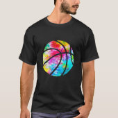 Basketball Tie Dye - Rainbow Trippy Hippie T-shirt (Voorkant)