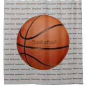 Basketball Tiled Text Design Showgordijn Douchegordijn (Voorkant)