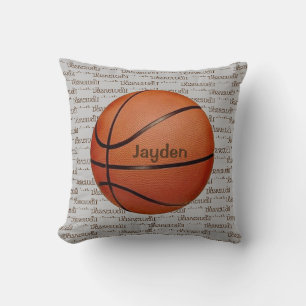 Basketball Tiled Text Sierkussen