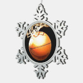 Basketball Tin Sneeuwvlok Ornament (Rechts)