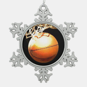 Basketball Tin Sneeuwvlok Ornament