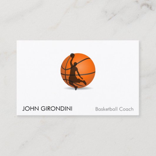 Basketball Trainer Coach Modern Trendy UV Gloss Visitekaartje (Voorkant)