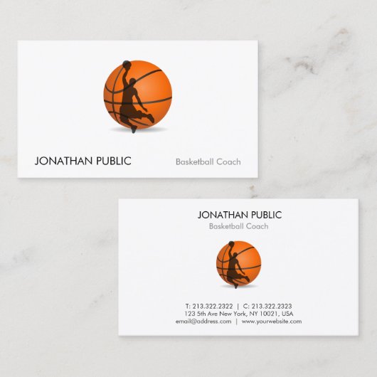 Basketball Trainer Coach Professional Sjabloon Visitekaartje (Voorkant / Achterkant)