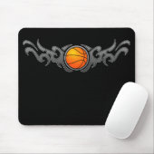 Basketball Tribal Flames Grey Mousepad Muismat (Met muis)