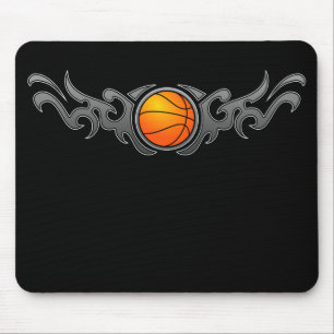 Basketball Tribal Flames Grey Mousepad Muismat