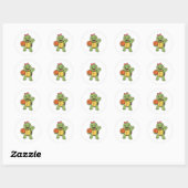 Basketball turtle ronde sticker (Vel)