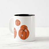 basketball tweekleurige koffiemok (Voorkant links)