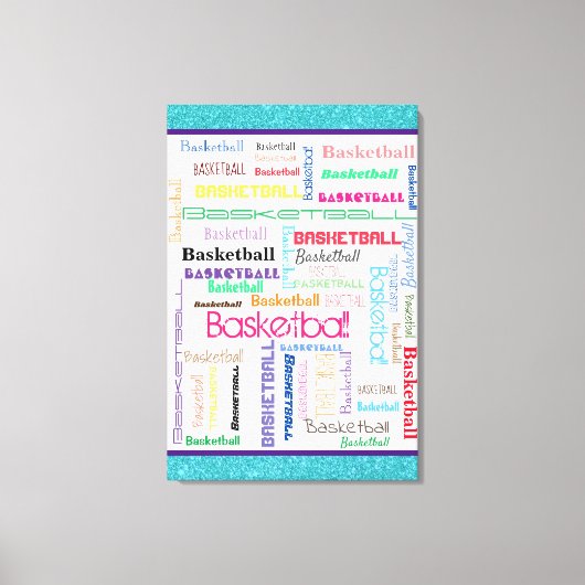Basketball Typografie Canvas Afdruk (Voorkant)