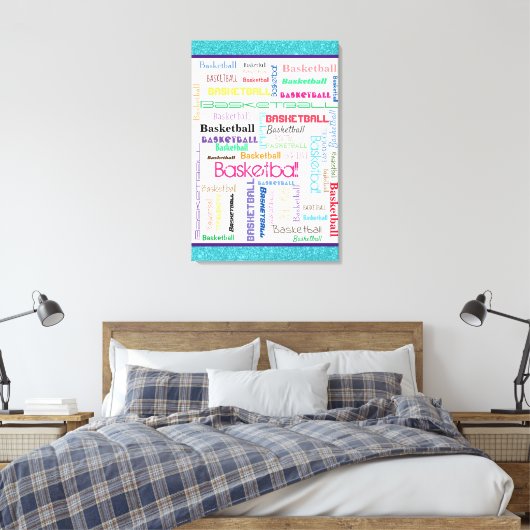 Basketball Typografie Canvas Afdruk (Insitu (Slaapkamer))