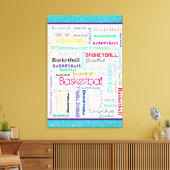 Basketball Typografie Canvas Afdruk (Insitu (Woonkamer))