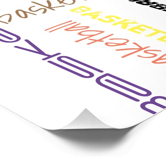 Basketball Typografie Perfect Poster (Hoek)