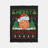 Basketball Ugly Christmas Sweater Srts Player Ligh Fleece Deken (Voorkant)
