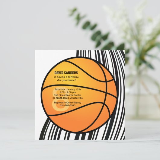 Basketball Uitnodiging (Staand voorkant)