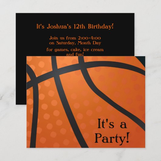 Basketball Uitnodiging (Voorkant / Achterkant)