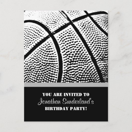 Basketball Uitnodiging Briefkaart (Voorkant)