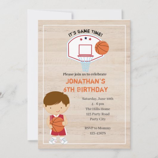 Basketball-uitnodigingen - Alle sterren voor jonge Kaart (Voorkant)
