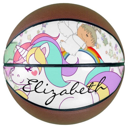 Basketball Unicorn Angel Stars Basketbal (Voorkant)