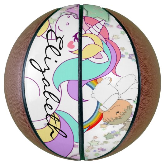 Basketball Unicorn Angel Stars Basketbal (Verticaal)