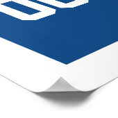 Basketball Uniform Poster Personaliseer Blauw (Hoek)