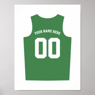 Basketball Uniform Poster personaliseer donkergroe