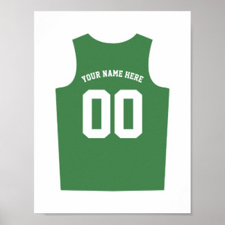 Basketball Uniform Poster personaliseer donkergroe
