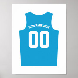 Basketball Uniform Poster Personaliseer Light Blue