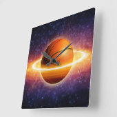 Basketball Universe Sports Square Wall klok (Hoek)