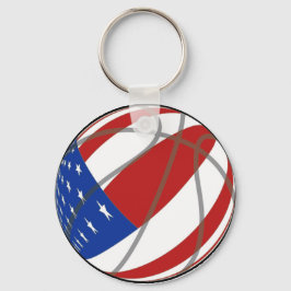 BASKETBALL USA FLAG PATRIOTIC SLEUTELHANGER