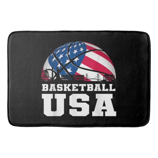 Basketball USA Support the Team Tshirt USA Flag Dr Badmat (Voorkant)