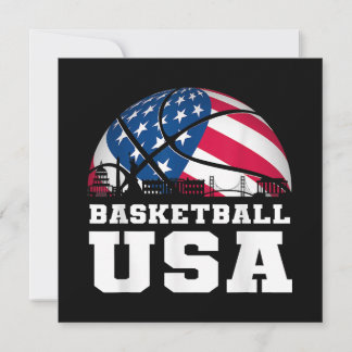 Basketball USA Support the Team Tshirt USA Flag Dr Kaart