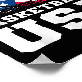 Basketball USA Support the Team Tshirt USA Flag Dr Poster (Hoek)