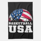 Basketball USA Support the Team Tshirt USA Flag Dr Theedoek (Verticaal)