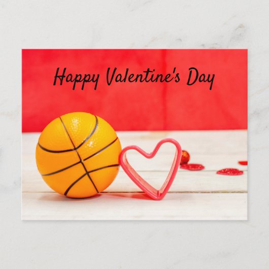 Basketball Valentijnsdag Basketball met liefde Briefkaart (Voorkant)