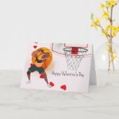 Basketball Valentijnsdag Basketball met liefde Ca Kaart (Gele Bloem)