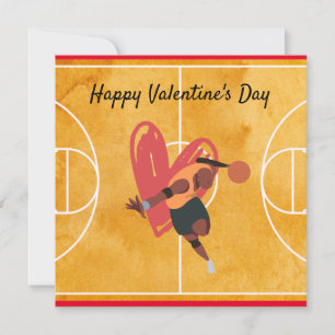 Basketball Valentijnsdag Basketball met liefde Feestdagenkaart